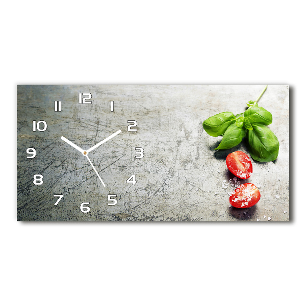 Horloge rectangulaire horizontale Tomates et basilic