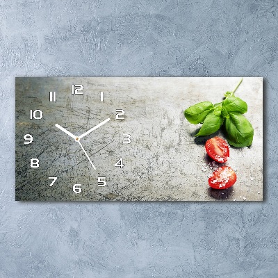 Horloge rectangulaire horizontale Tomates et basilic