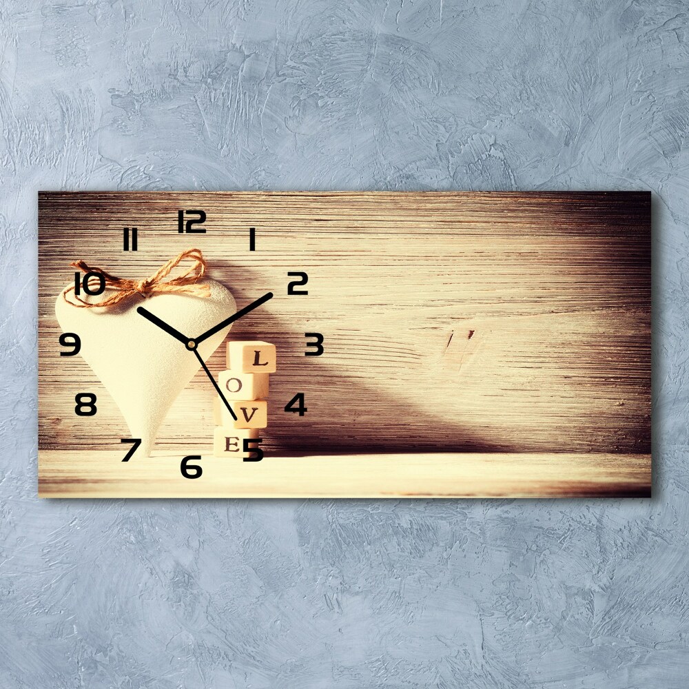 Horloge horizontale en verre Amour