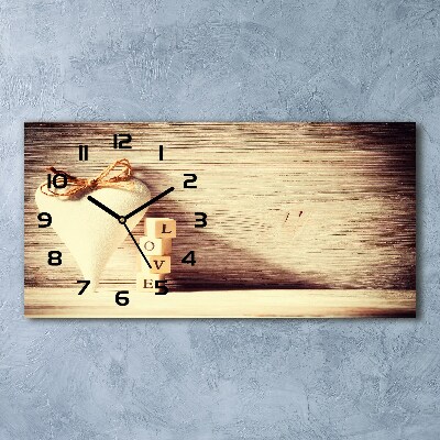 Horloge horizontale en verre Amour