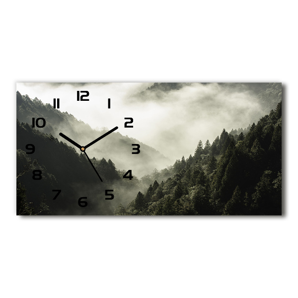 Horloge murale horizontale Brume sur la forêt