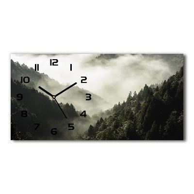 Horloge murale horizontale Brume sur la forêt