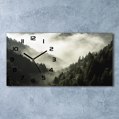 Horloge murale horizontale Brume sur la forêt