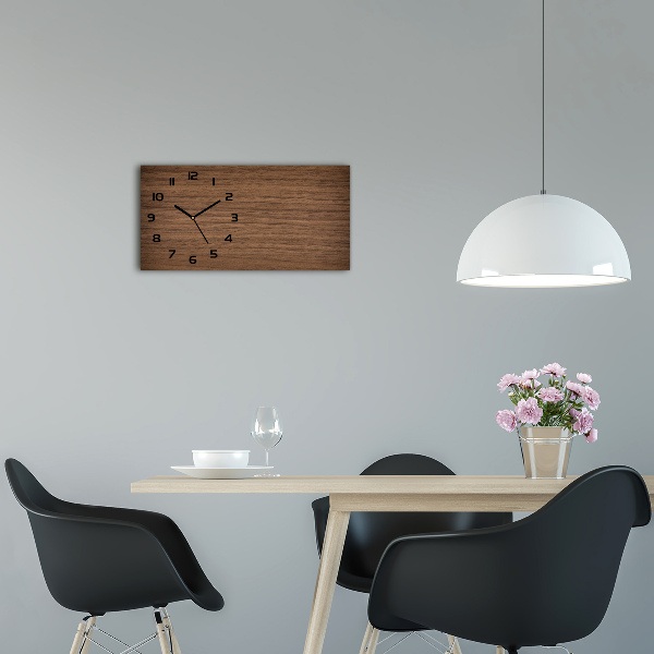 Horloge murale horizontale Fond en bois