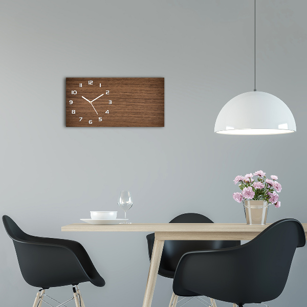 Horloge murale horizontale Fond en bois