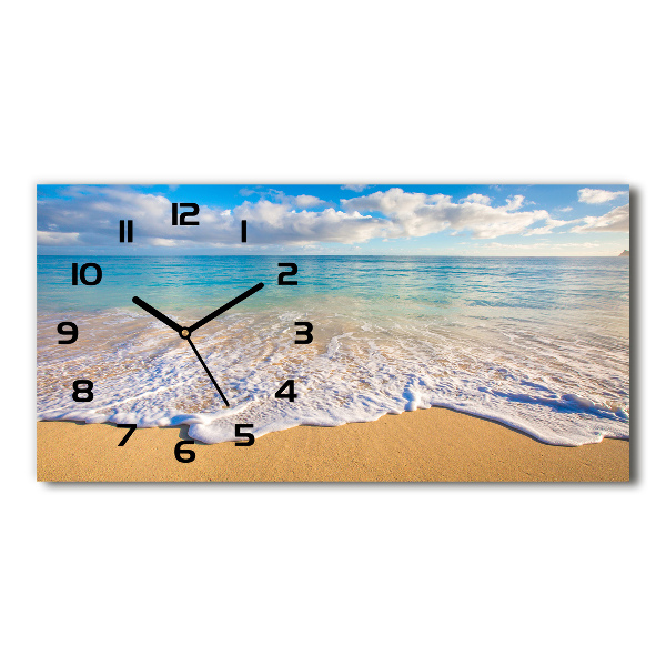 Horloge rectangulaire horizontale Plage hawaïenne