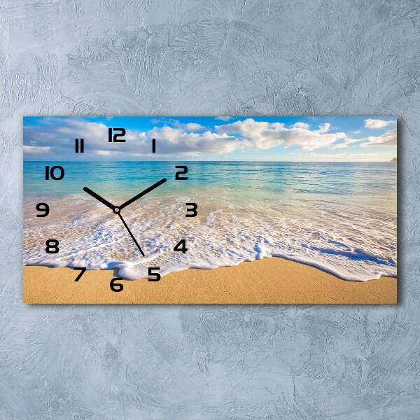 Horloge rectangulaire horizontale Plage hawaïenne