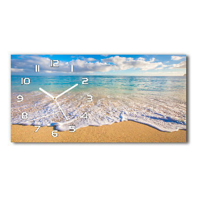 Horloge rectangulaire horizontale Plage hawaïenne