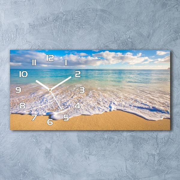 Horloge rectangulaire horizontale Plage hawaïenne