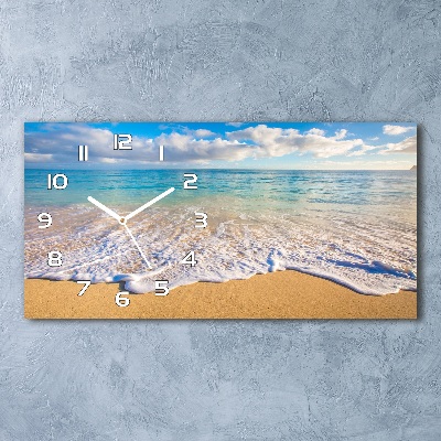 Horloge rectangulaire horizontale Plage hawaïenne