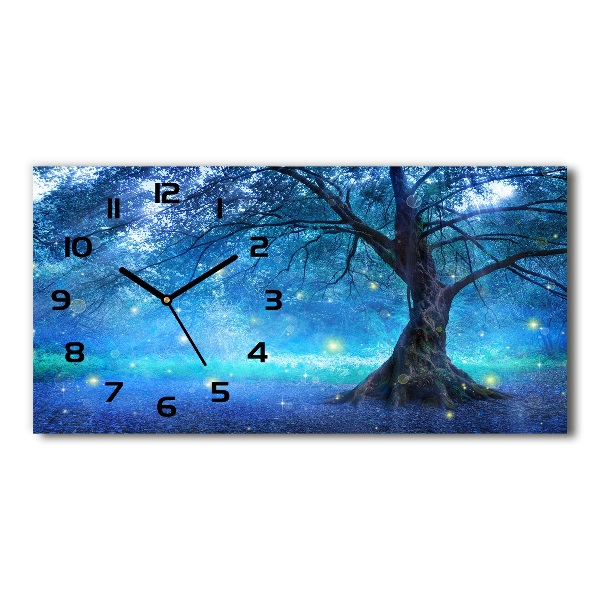 Horloge murale horizontale Forêt mystérieuse