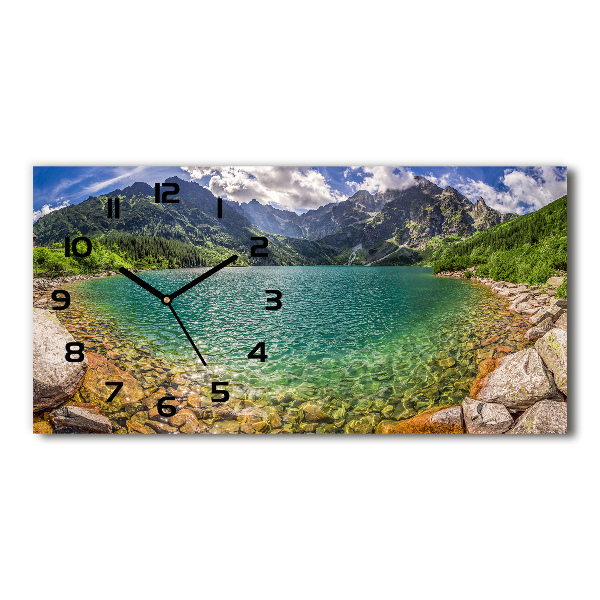 Horloge horizontale en verre Lac dans les montagnes