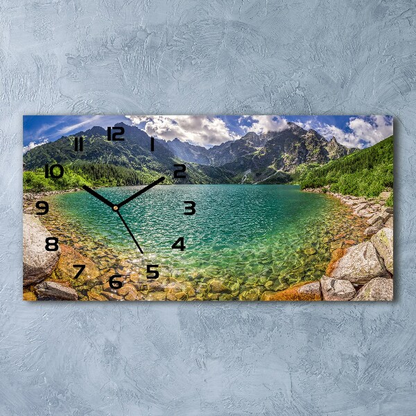 Horloge horizontale en verre Lac dans les montagnes