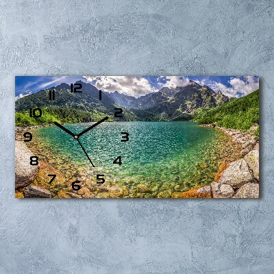 Horloge horizontale en verre Lac dans les montagnes