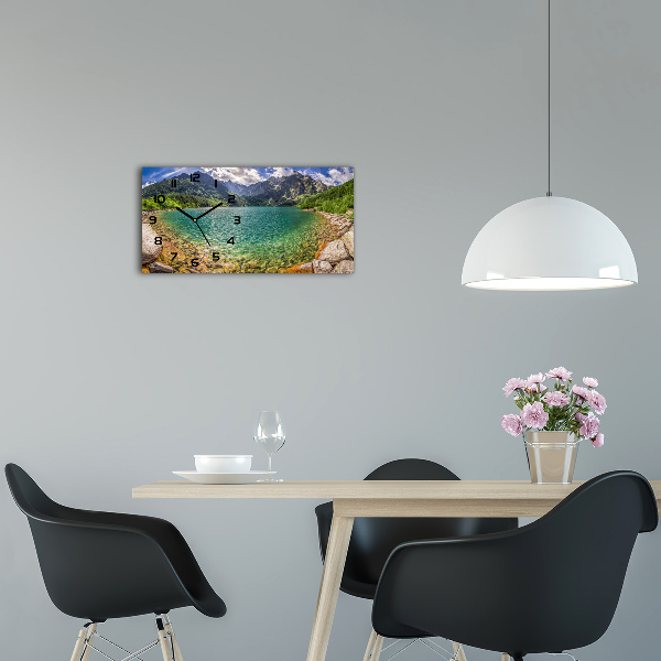 Horloge horizontale en verre Lac dans les montagnes