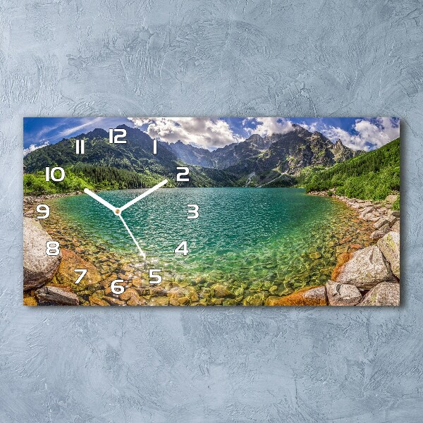 Horloge horizontale en verre Lac dans les montagnes