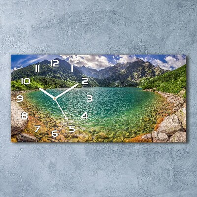 Horloge horizontale en verre Lac dans les montagnes