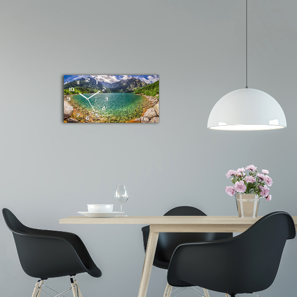 Horloge horizontale en verre Lac dans les montagnes