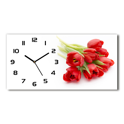 Horloge horizontale Tulipes rouges