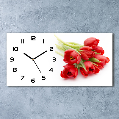 Horloge horizontale Tulipes rouges