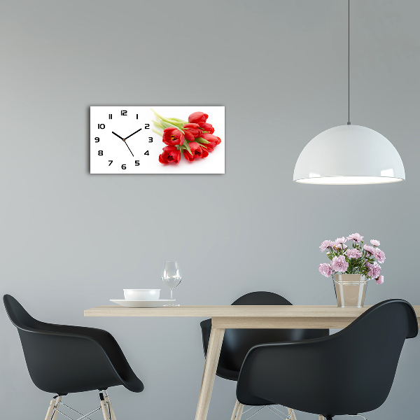 Horloge horizontale Tulipes rouges