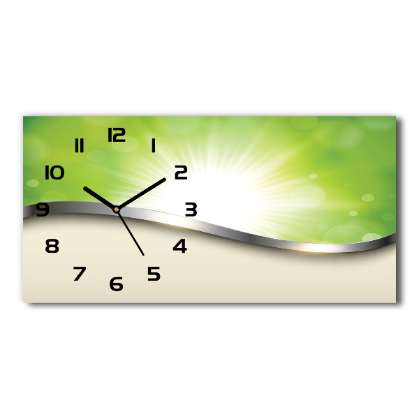 Horloge rectangulaire horizontale Abstraction verte