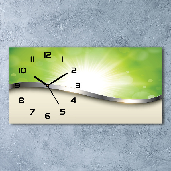 Horloge rectangulaire horizontale Abstraction verte