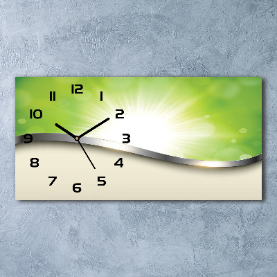 Horloge rectangulaire horizontale Abstraction verte