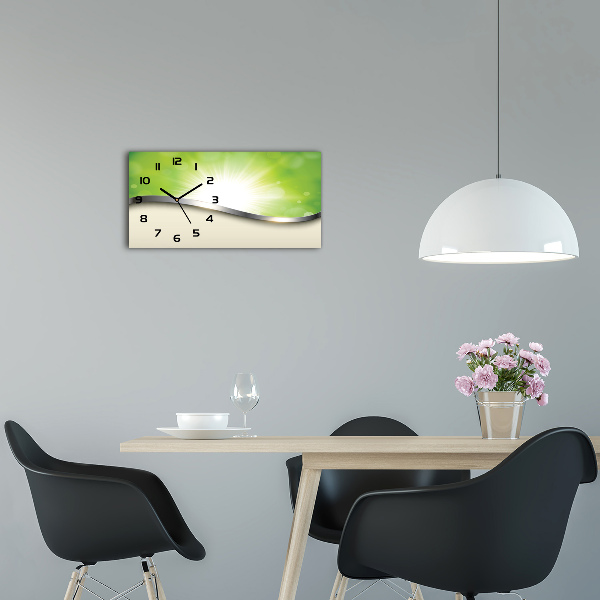Horloge rectangulaire horizontale Abstraction verte
