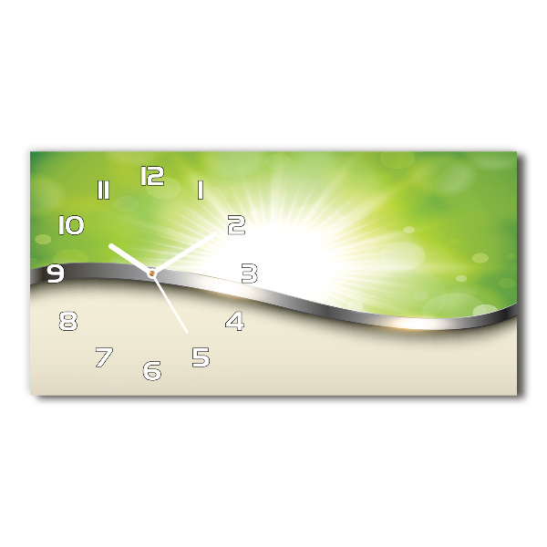 Horloge rectangulaire horizontale Abstraction verte