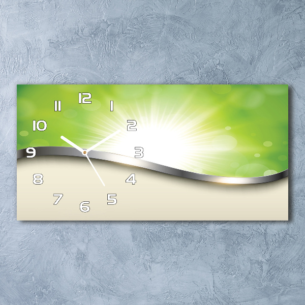 Horloge rectangulaire horizontale Abstraction verte