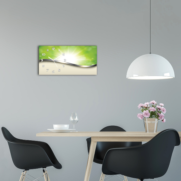 Horloge rectangulaire horizontale Abstraction verte