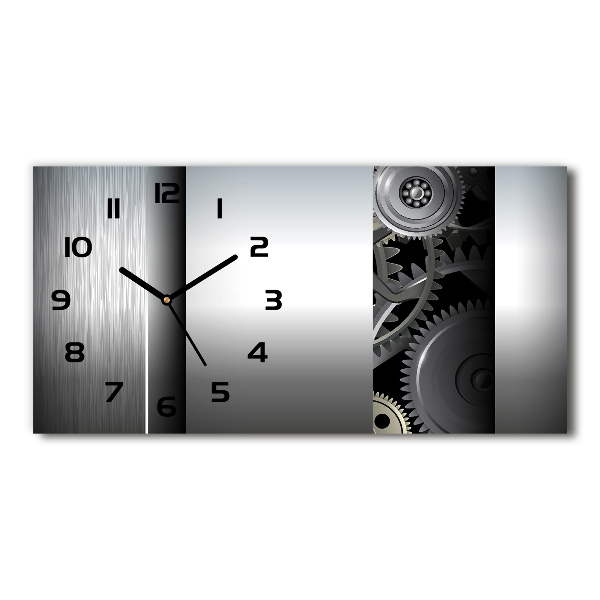 Horloge horizontale en verre Abstraction de l'engrenage