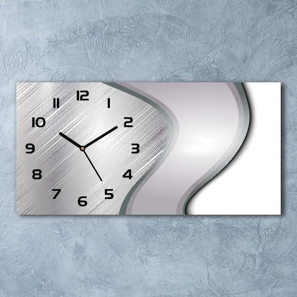 Horloge rectangulaire horizontale Abstraction métal