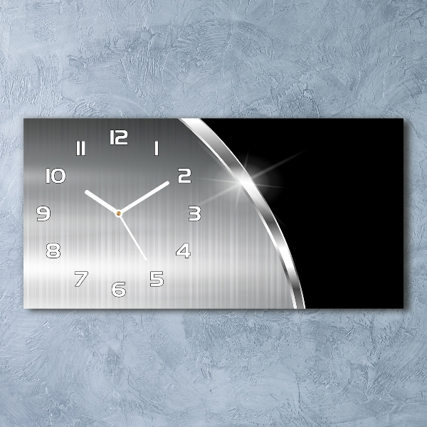 Horloge horizontale en verre Abstraction métal