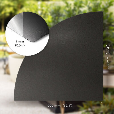 Plaque protection barbecue Quart de cercle 100x100 cm