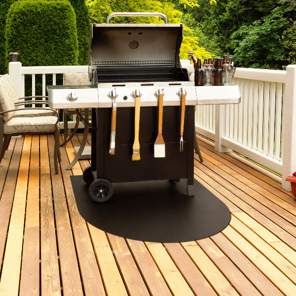 Plaque protection barbecue En forme de demi-ovale 80x90 cm