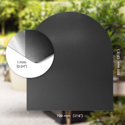 Plaque de protection barbecue Semi-ovale 80x70 cm