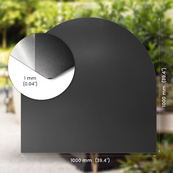 Protection sol sous barbecue Demi-ovale 100x100 cm