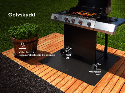 Plaque de protection pour barbecue rectangulaire de 100x70 cm