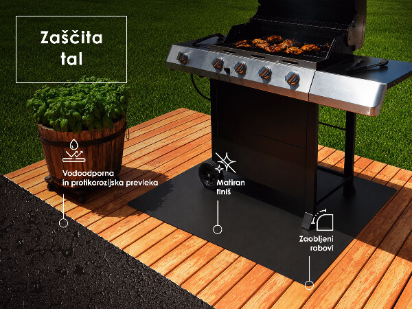 Plaque de protection pour barbecue rectangulaire de 100x70 cm