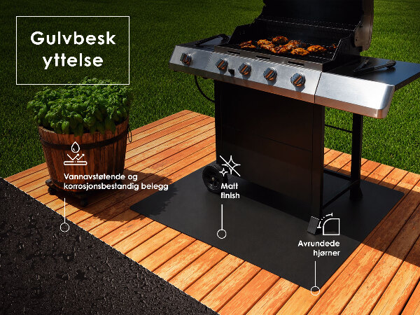 Plaque de protection pour barbecue rectangulaire de 100x70 cm