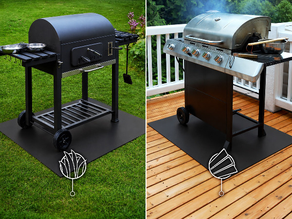 Plaque de protection pour barbecue rectangulaire de 100x70 cm
