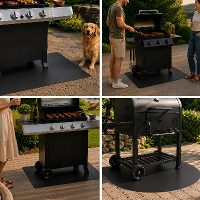 Plaque de protection pour barbecue rectangulaire de 100x70 cm