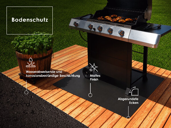Plaque de protection pour barbecue rectangulaire de 100x70 cm
