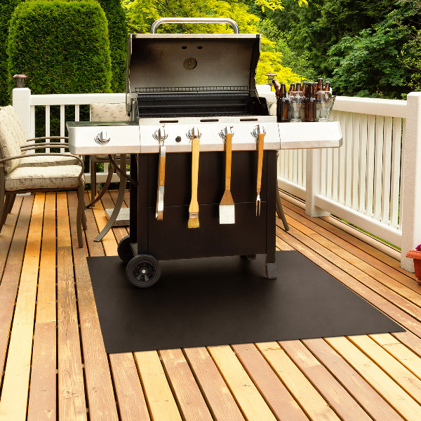 Tapis de protection de sol pour barbecue en forme rectangulaire 100x80 cm