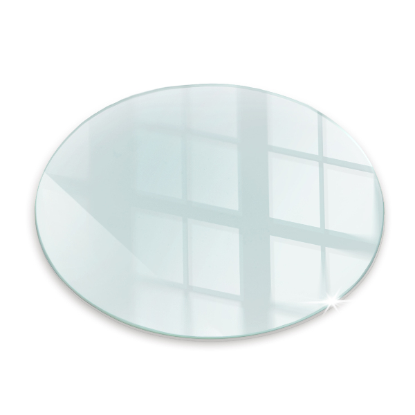 Verre sous poêle à bois rond transparent