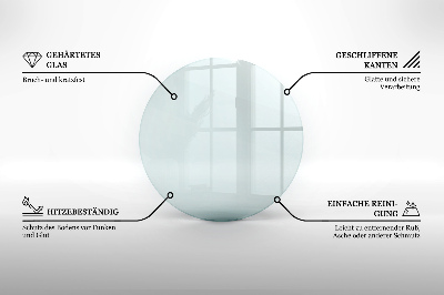 Verre sous poêle à bois rond transparent