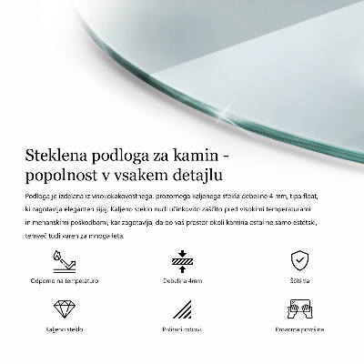 Verre sous poêle à bois rond transparent