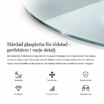 Verre sous poêle à bois rond transparent